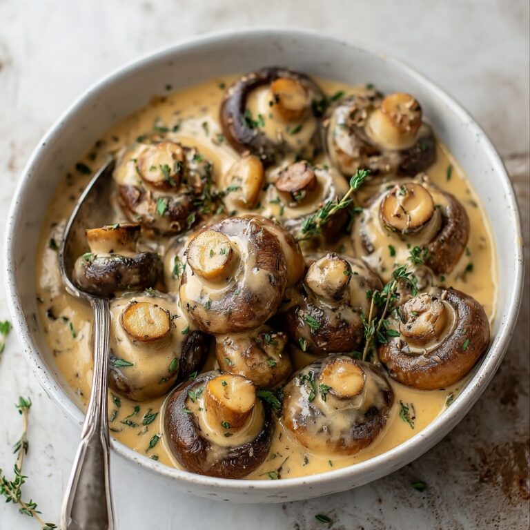 Creamy Garlic Butter Tuscan Mushrooms Recipe