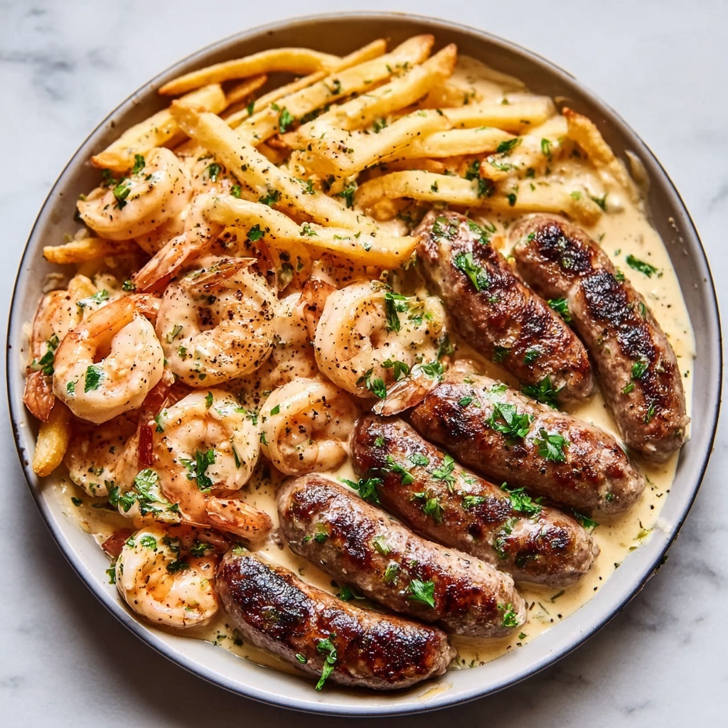 Cajun Shrimp and Steak Alfredo Pasta Recipe - Recipe Image