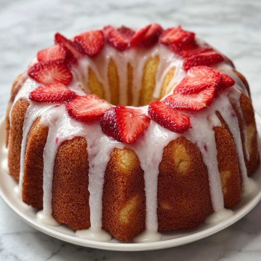 Lemon Cream Cheese Strawberry Pound Cake Recipe - Recipe Image