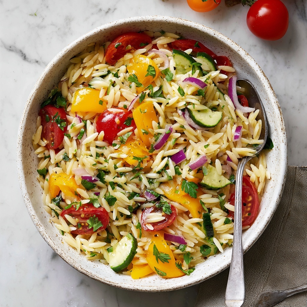 Rainbow Orzo Salad Recipe - Recipe Image