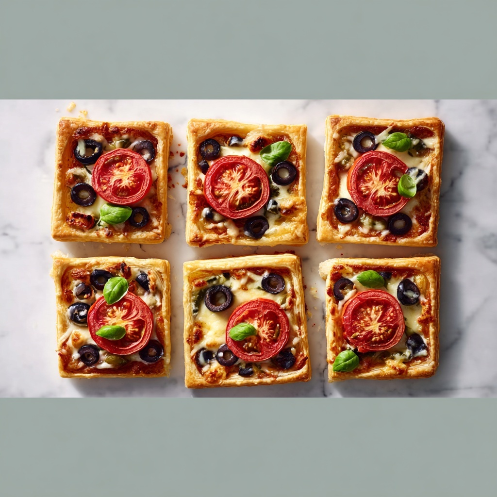 Tomato, Black Olive, and Ricotta Puff Tarts Recipe - Recipe Image
