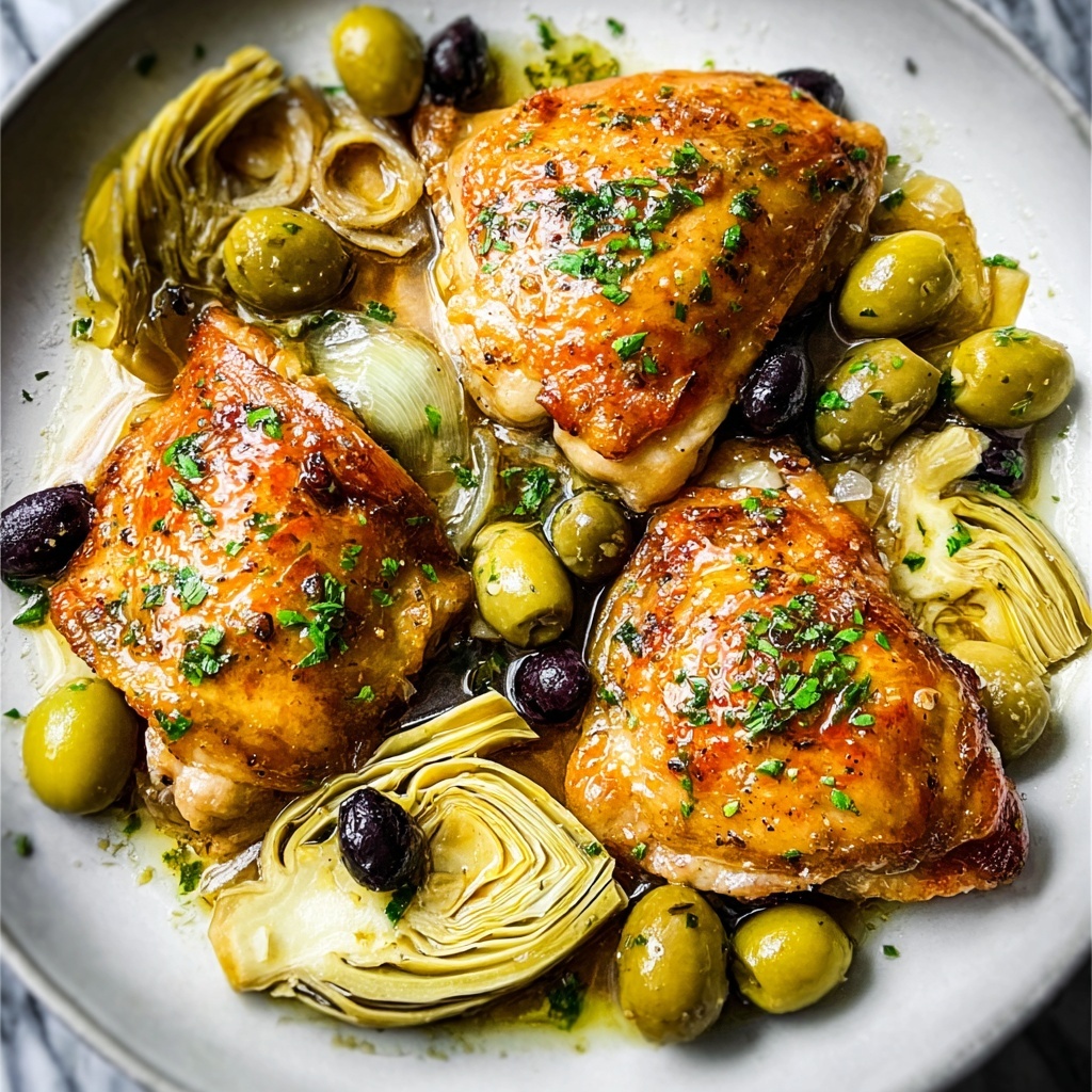 Mediterranean Lemon Chicken with Artichokes & Olives Recipe - Recipe Image