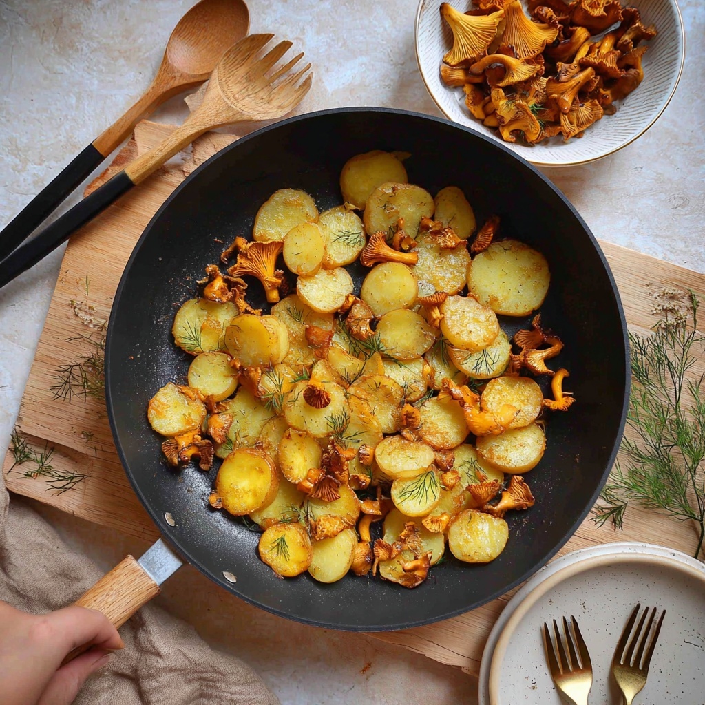 Pan-Fried Potatoes with Chanterelles Recipe - Recipe Image