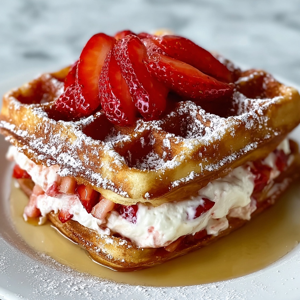 Strawberry Cheesecake Stuffed Waffles Recipe - Recipe Image