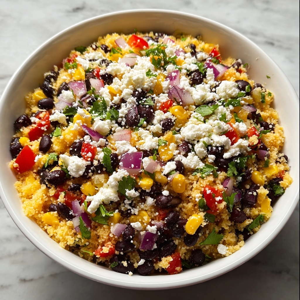 Couscous Black Beans Corn Feta Salad Recipe - Recipe Image
