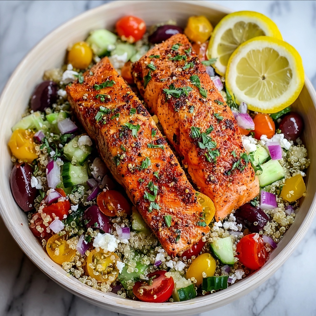 Greek Salmon Quinoa Salad Recipe - Recipe Image