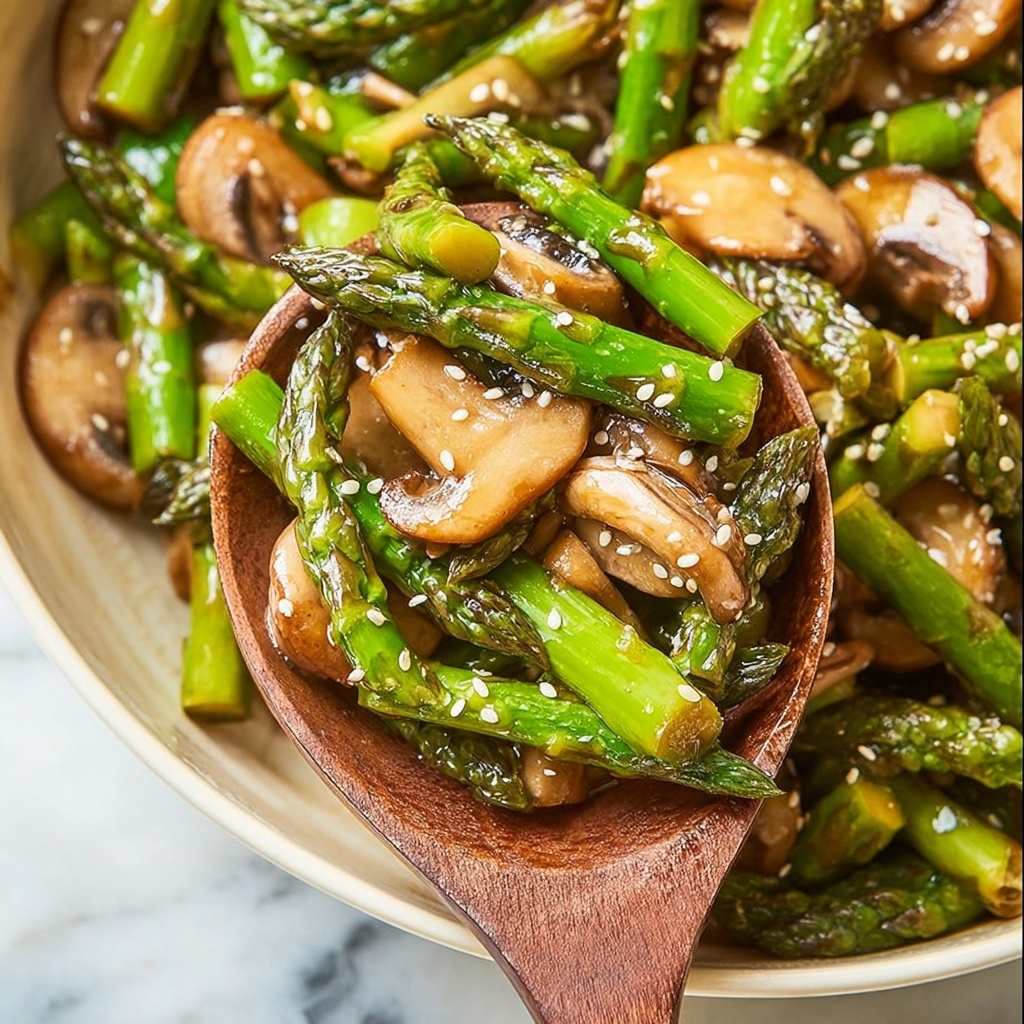 Teriyaki Asparagus and Mushrooms Recipe - Recipe Image