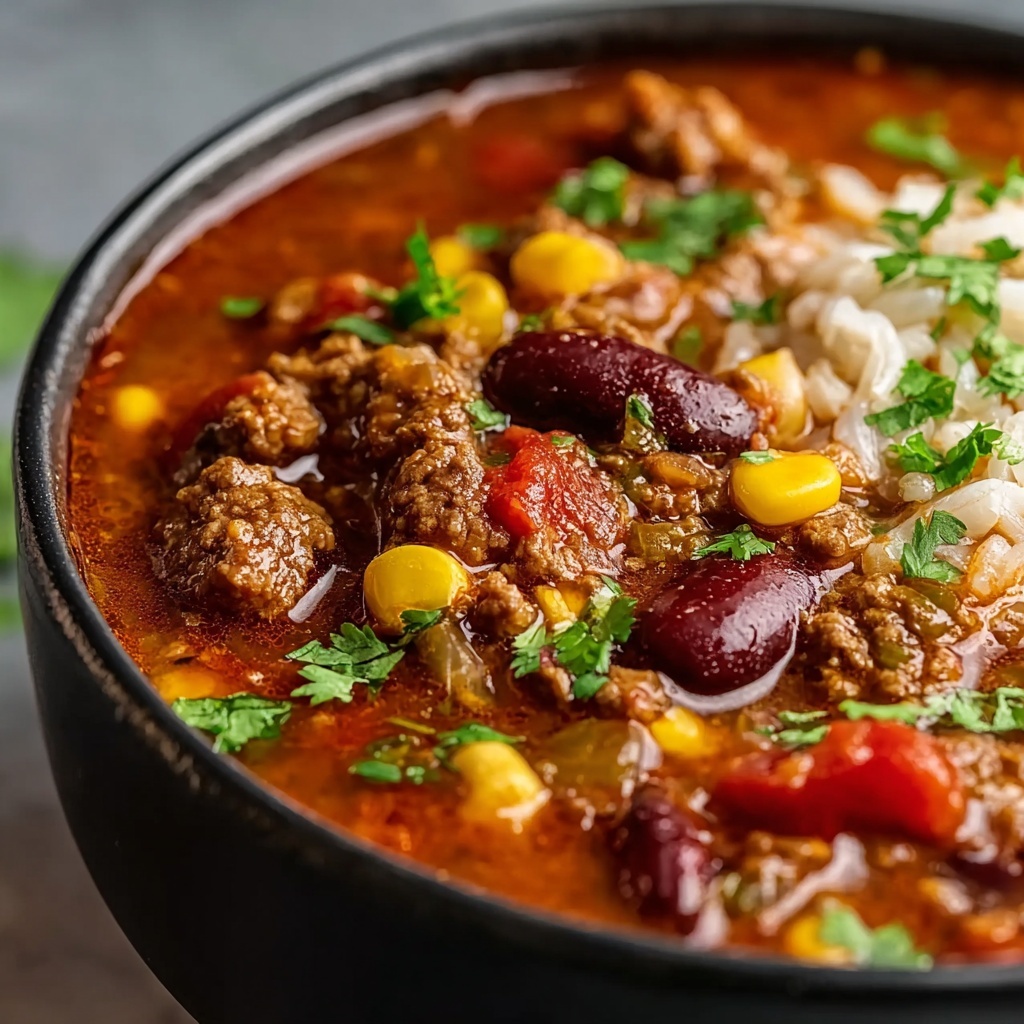 Mexican Beef and Rice Soup Recipe - Recipe Image