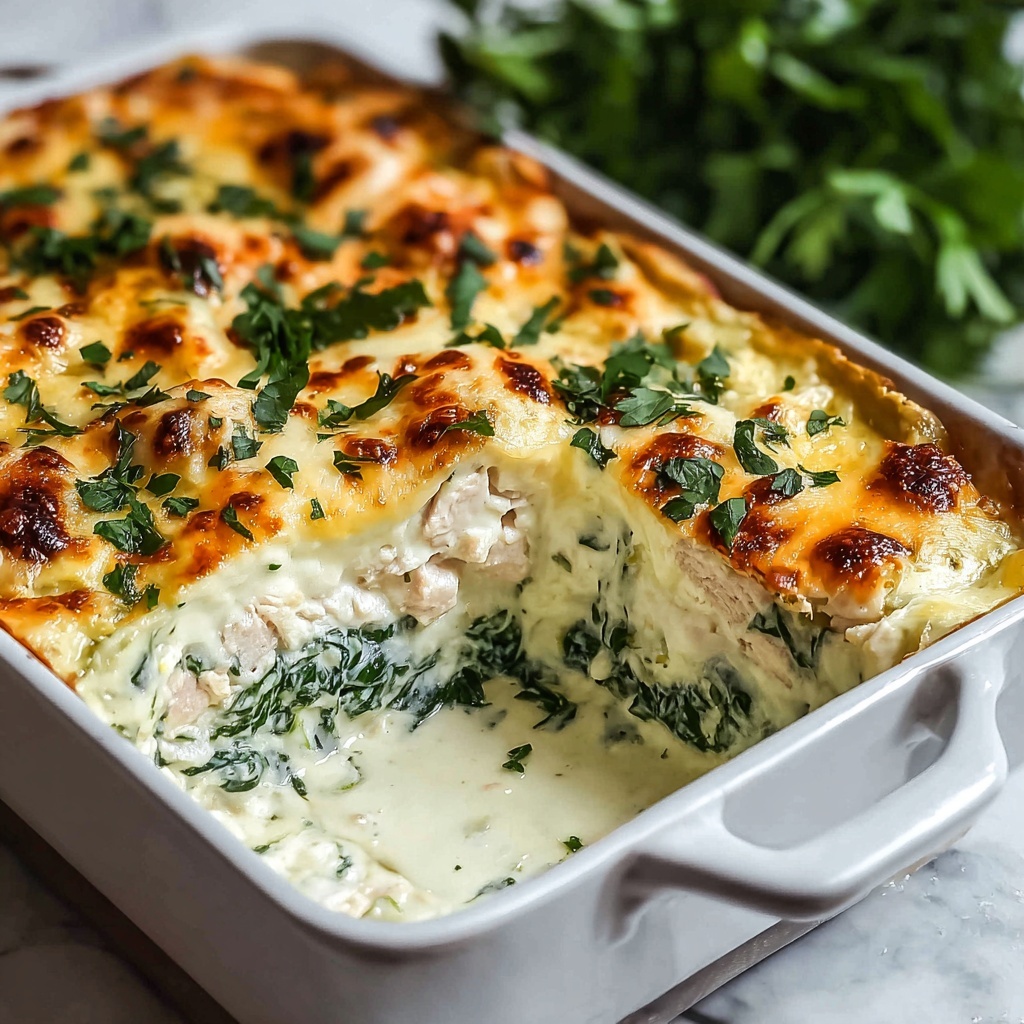 Creamy Chicken and Spinach Casserole Recipe - Recipe Image