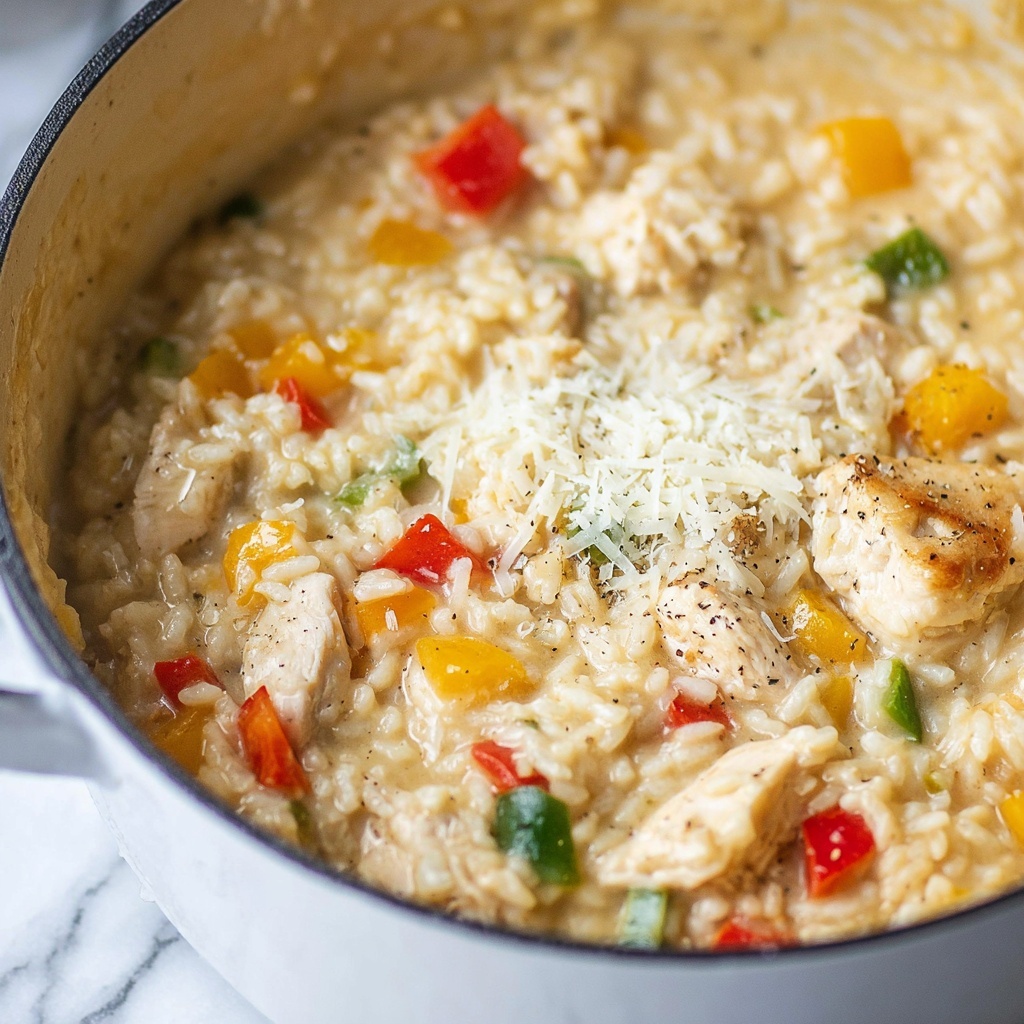 Chicken and Red Bell Pepper Risotto Recipe - Recipe Image
