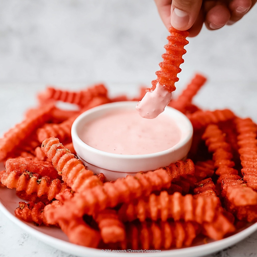 Watermelon Fries with Vanilla Yogurt Dipping Sauce Recipe - Recipe Image