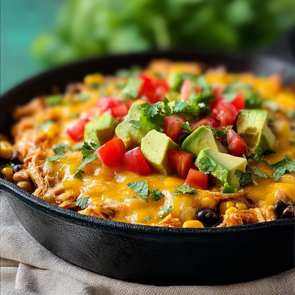 Cheesy Chicken Burrito Skillet Recipe - Recipe Image