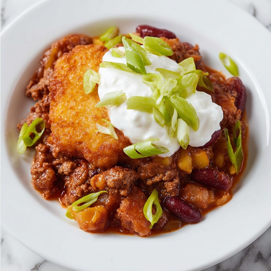 Easy Weeknight Chili Tater Tot Casserole Recipe - Recipe Image