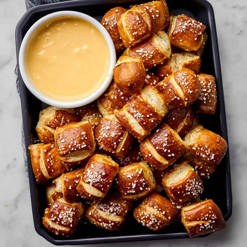 Pretzel Bites with Cheddar Cheese Sauce Recipe - Recipe Image