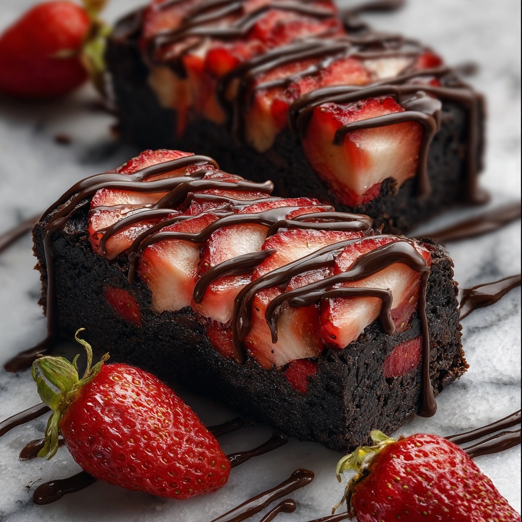 Chocolate-Covered Strawberry Brownies Recipe - Recipe Image