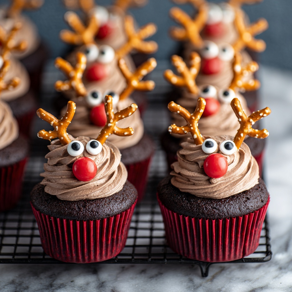 Easy Reindeer Cupcakes Recipe - Recipe Image