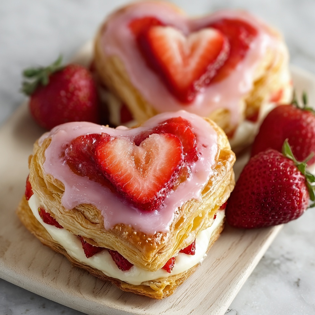Strawberry Cream Cheese Heart Danishes Recipe - Recipe Image