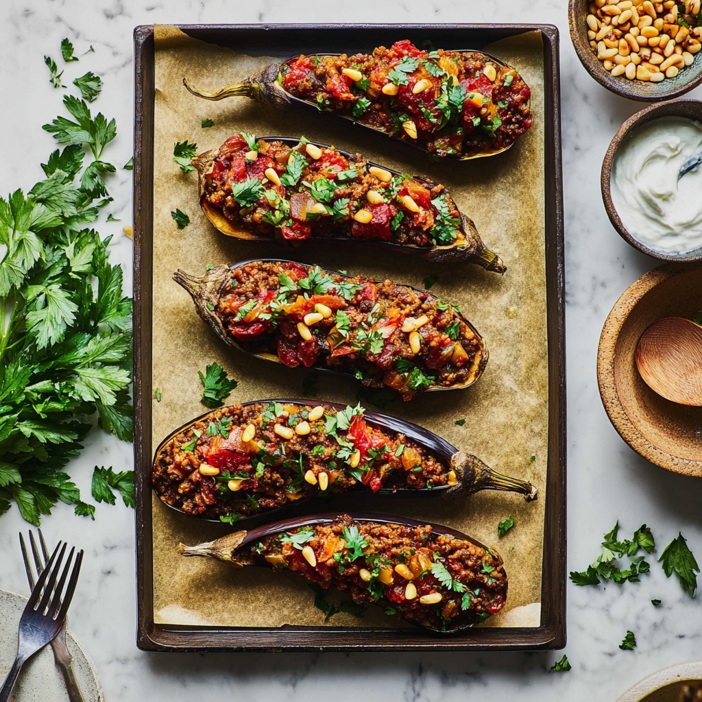 Roasted Eggplant and Spiced Lamb Bake Recipe - Recipe Image