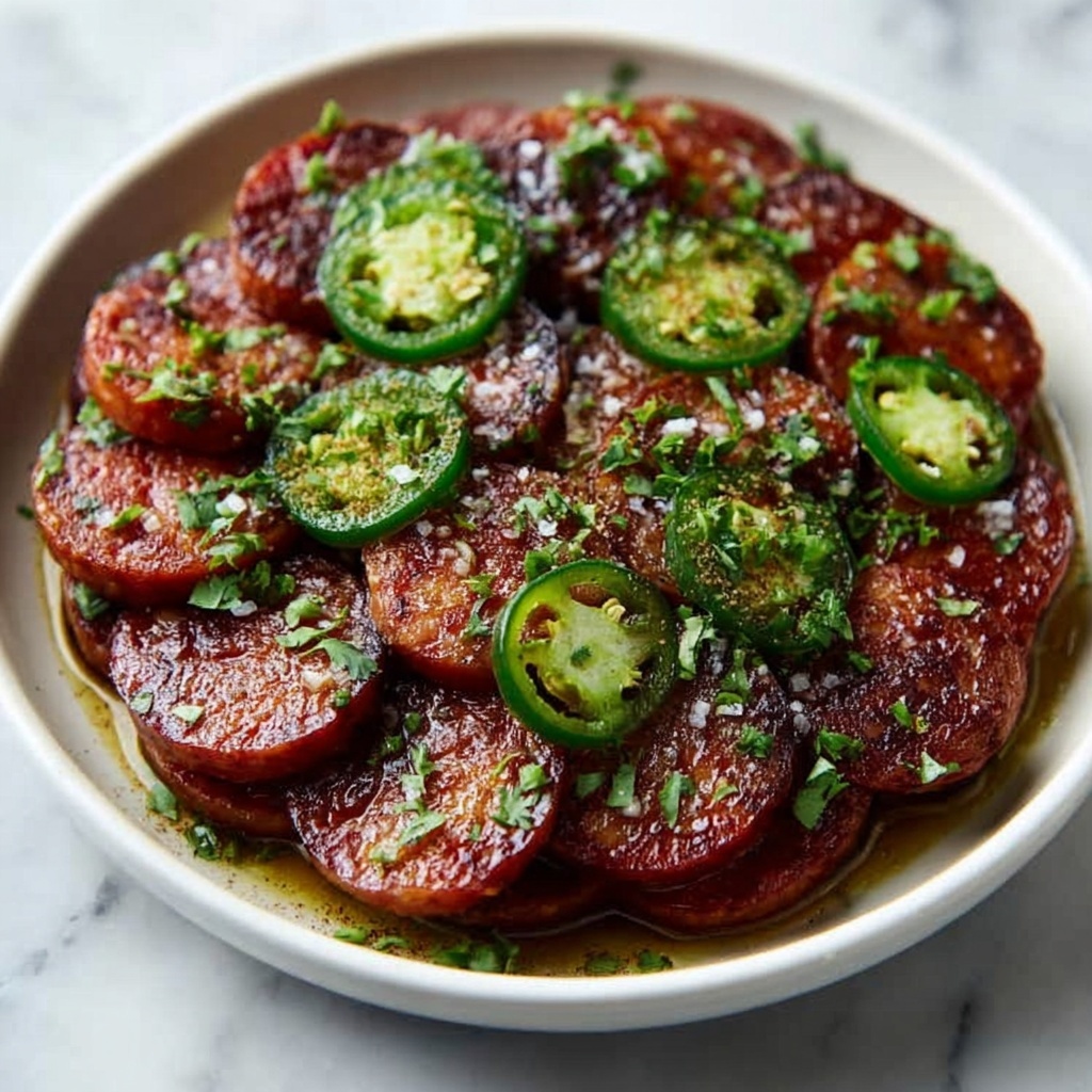 Roasted Red Pepper and Jalapeño Summer Sausage Recipe - Recipe Image