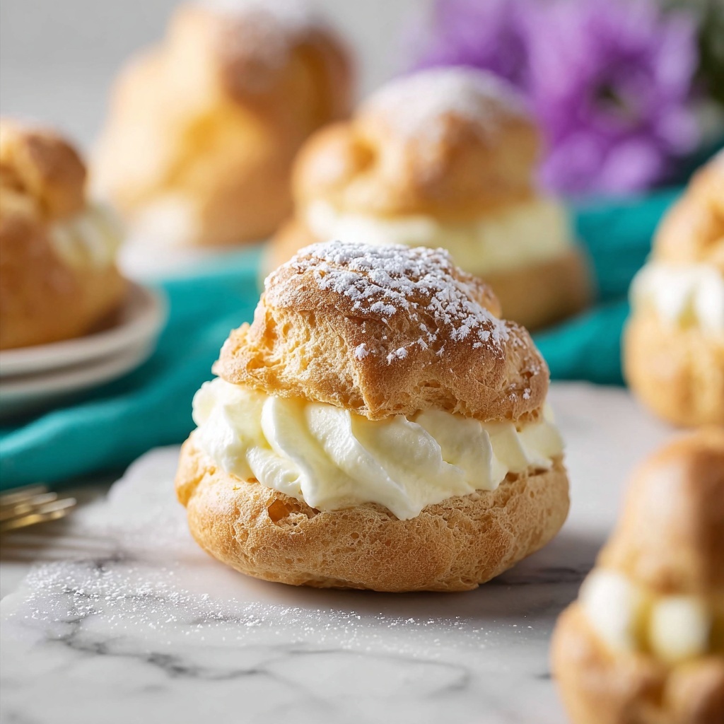 Cream Puffs with Homemade Pastry Cream Recipe - Recipe Image