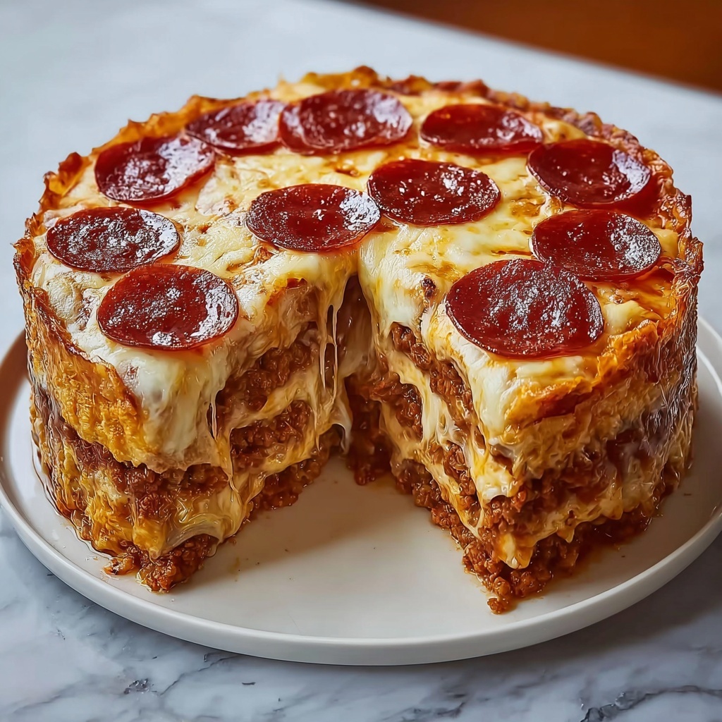 Pepperoni Pizza Layer Cake Recipe: A Fun Twist on a Classic Favorite! Recipe - Recipe Image