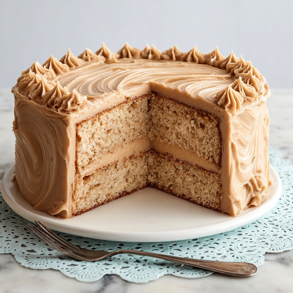 Vanilla Cream Cake with Quick Caramel Frosting Recipe - Recipe Image
