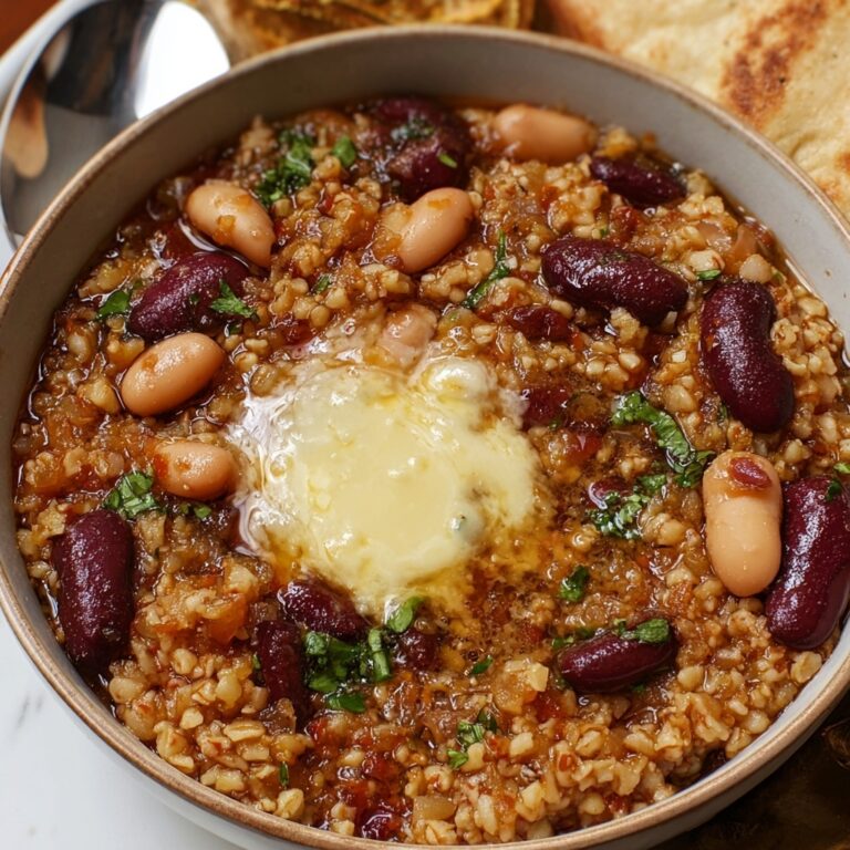 Mujaddara bi Fasolia: Lebanese Kidney Beans and Bulgur Stew Recipe