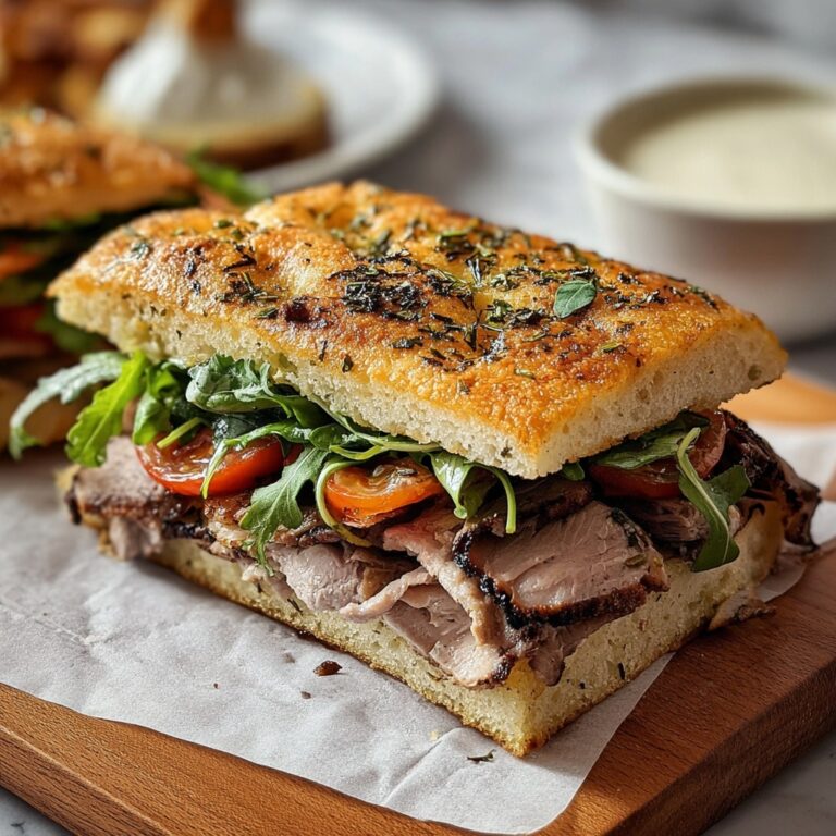 Focaccia Sandwich with Roast Chicken Filling Recipe
