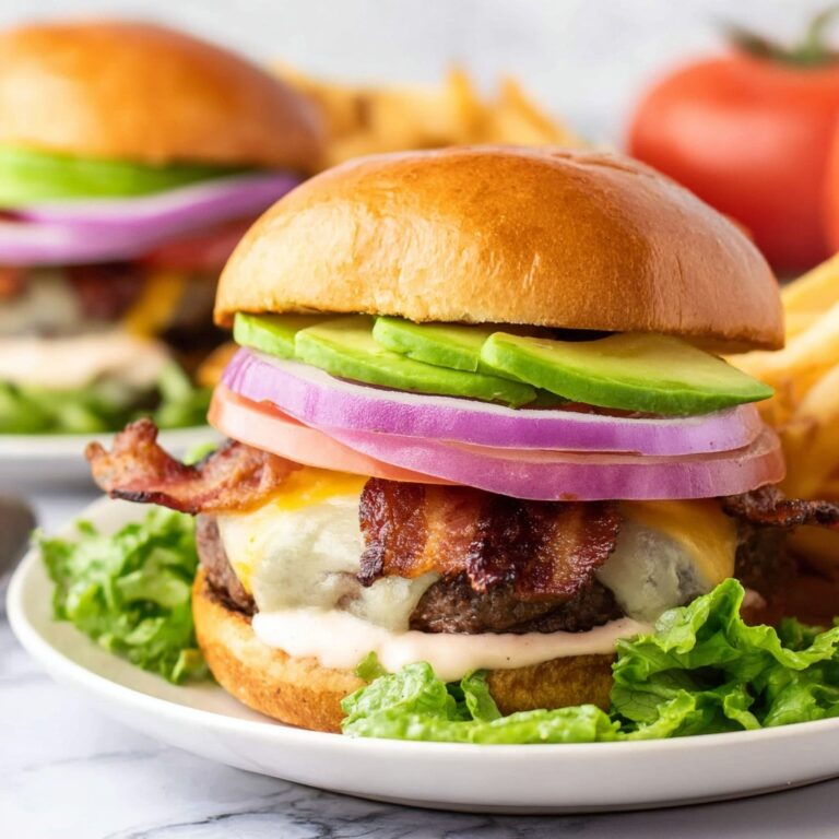 California Burger with Avocado, Tomato, and Cheddar Recipe