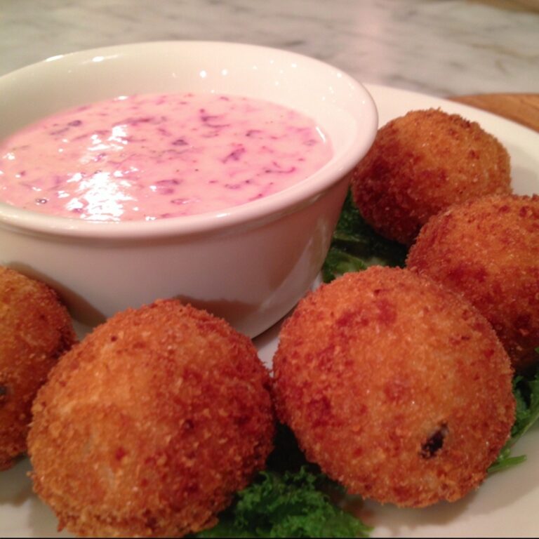 Mashed Potato Croquettes with Cranberry Mayo Recipe