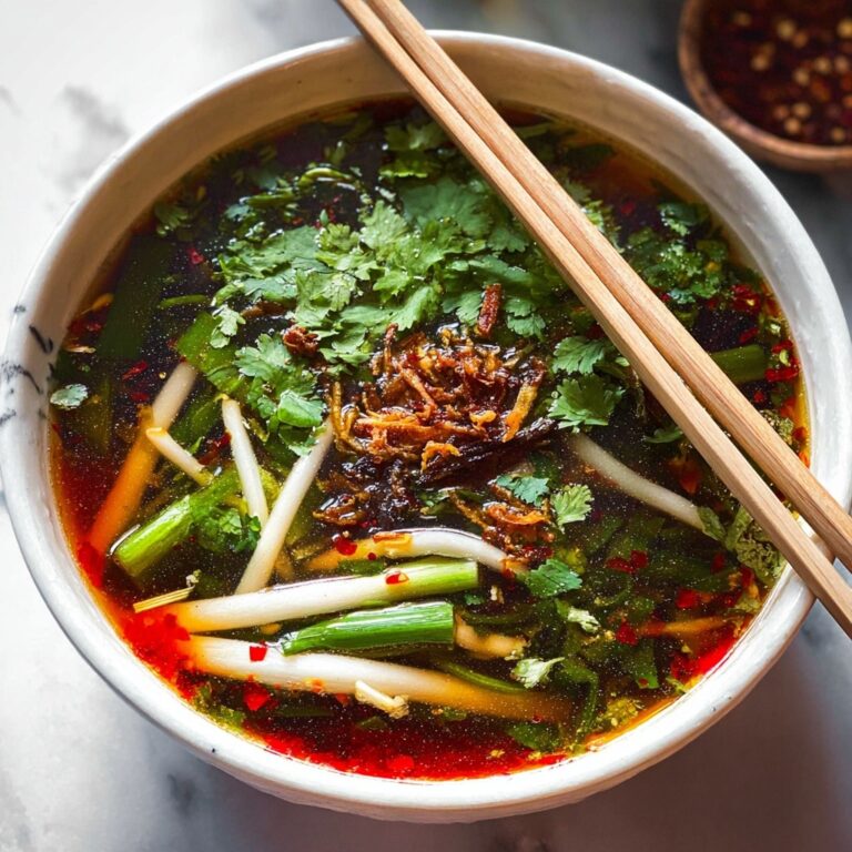 Quick Chinese Vegetable Soup with Enoki Mushrooms and Crispy Shallots Recipe