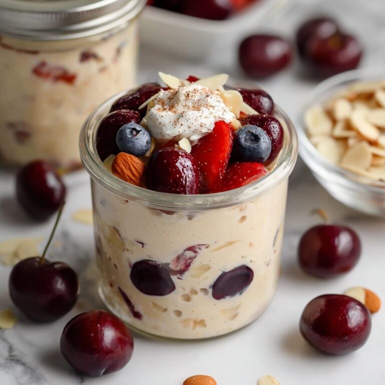 Berry Cherry Almond Overnight Oats Recipe