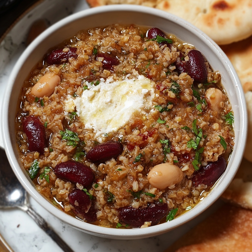 Mujaddara bi Fasolia: Lebanese Kidney Beans and Bulgur Stew Recipe - Recipe Image