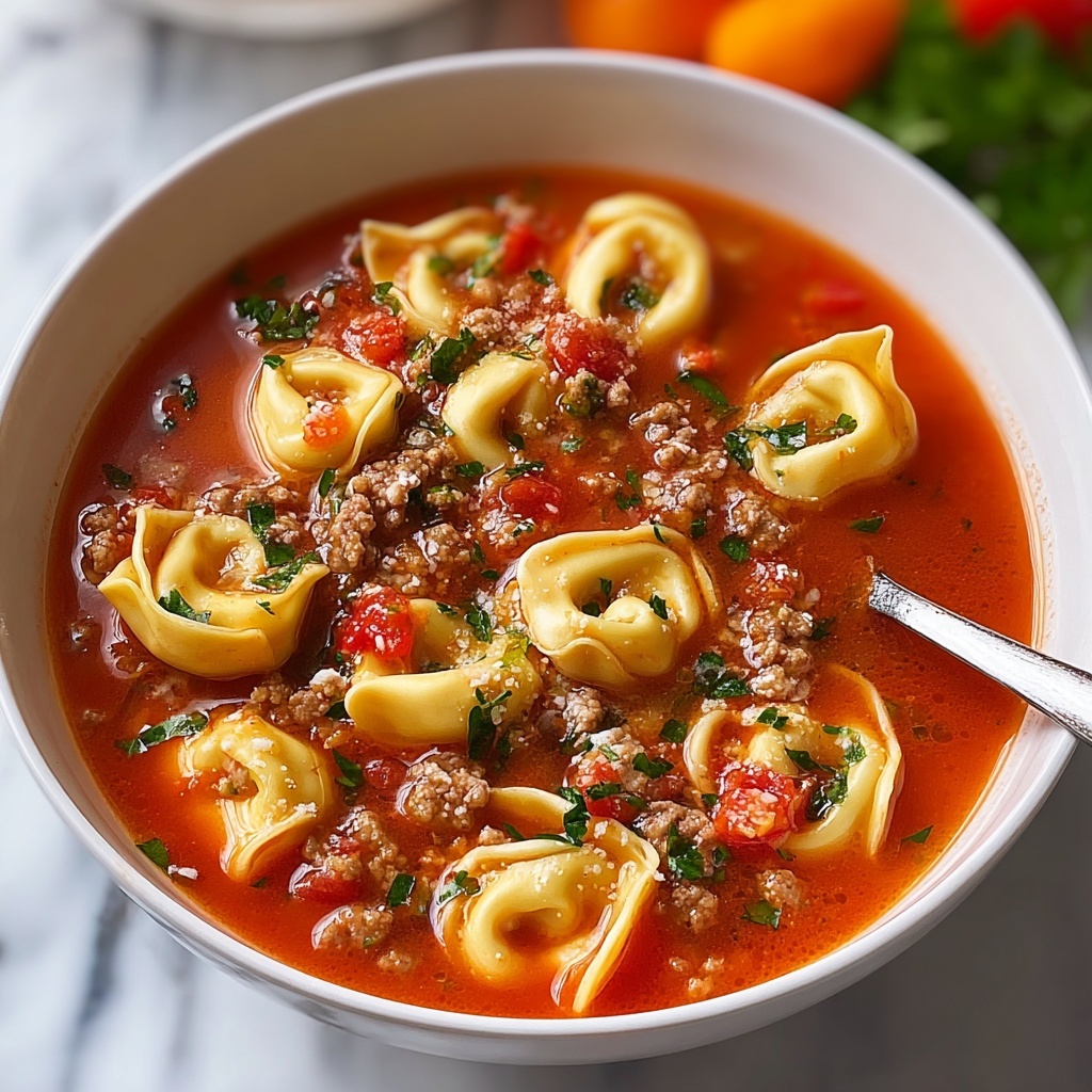 Slow Cooker Tomato Tortellini Soup Recipe - Recipe Image