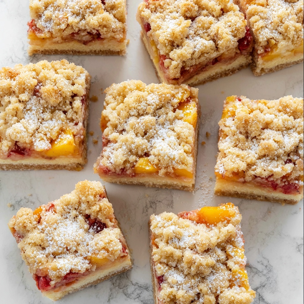 Peach Cobbler Cheesecake Bars Recipe - Recipe Image