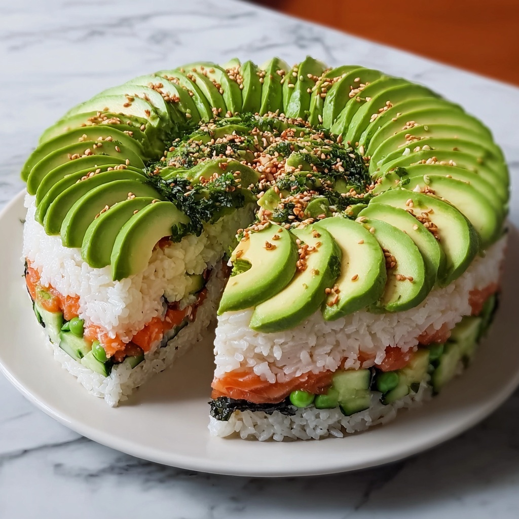 Avocado Sushi Cake Recipe - Recipe Image