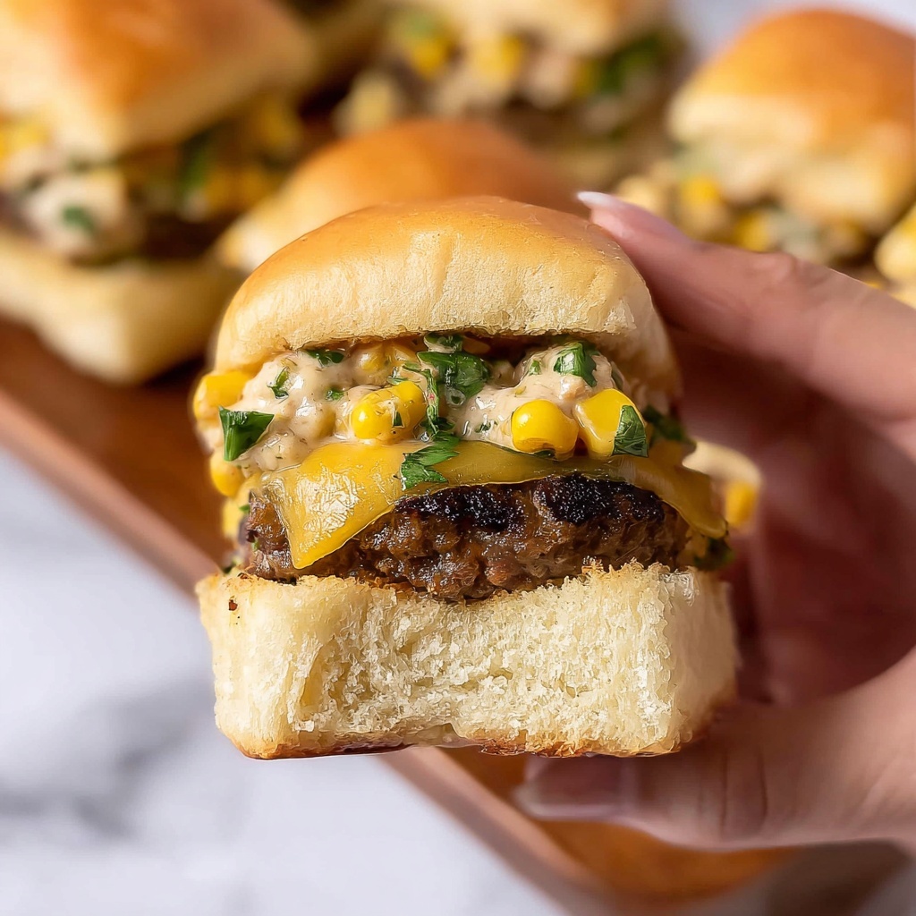 Street Corn Cheeseburger Sliders Recipe - Recipe Image