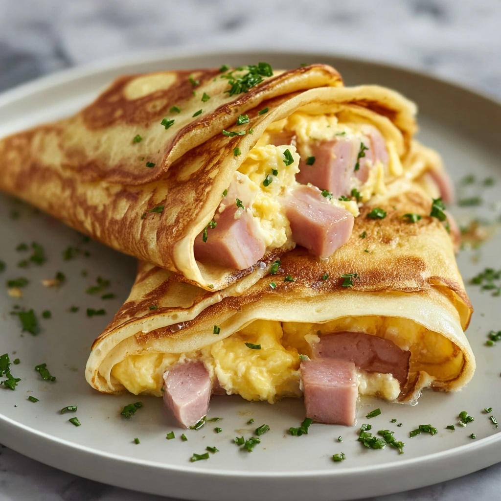 Egg, Ham, and Cheese Crepes for Breakfast Bliss Recipe - Recipe Image
