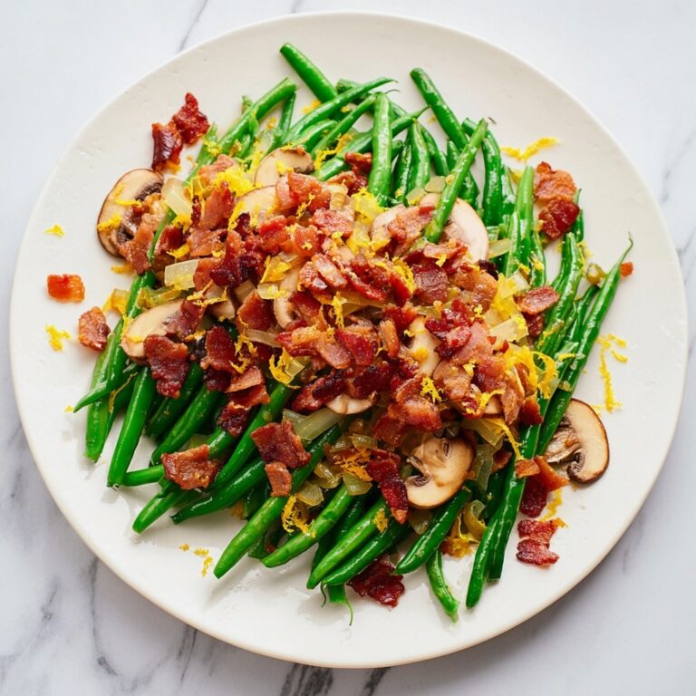 Lemon Almond Green Beans with Crispy Bacon Recipe