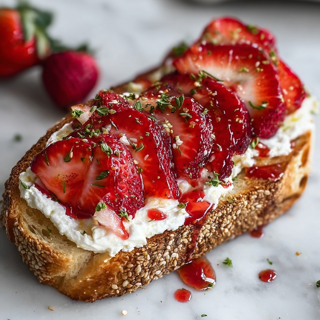 Roasted Strawberry Whipped Ricotta Toast Recipe - Recipe Image