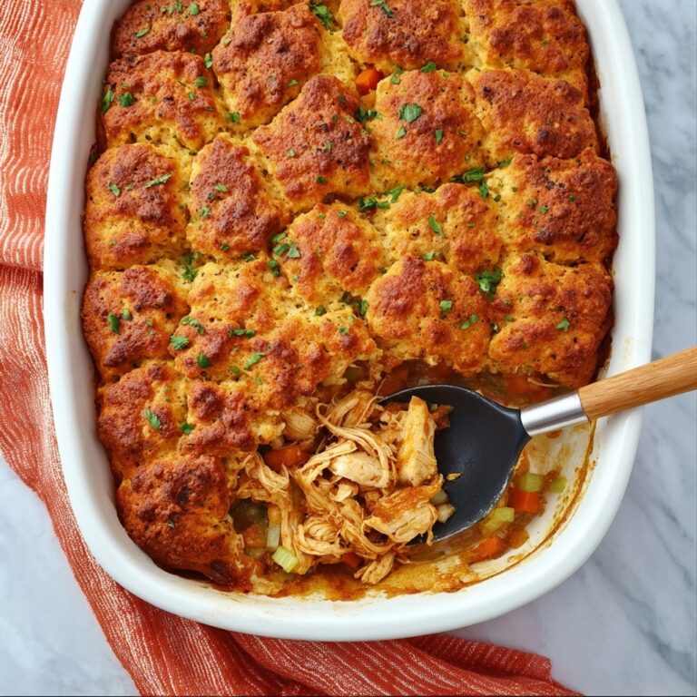 Chicken Pot Pie with Buffalo Sauce and Cheesy Biscuit Topping Recipe
