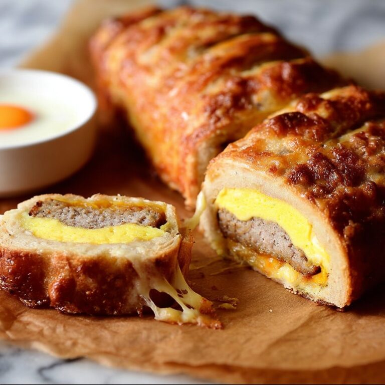Breakfast Sausage and Egg Stromboli Recipe