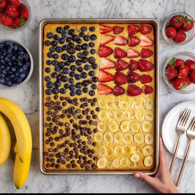 Sheet Pan Pancakes with Fresh Fruits and Chocolate Chips Recipe