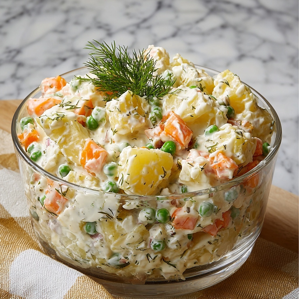 Olivier Salad – Russian Potato Salad Recipe - Recipe Image