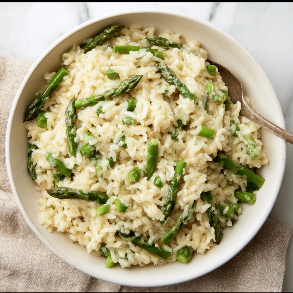 Creamy Orzo with Asparagus and Parmesan Recipe - Recipe Image