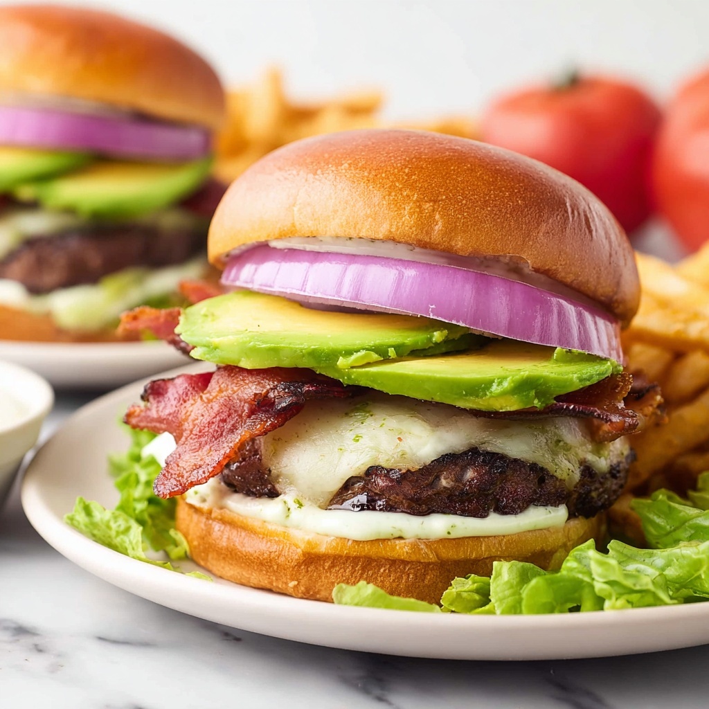 California Burger with Avocado, Tomato, and Cheddar Recipe - Recipe Image