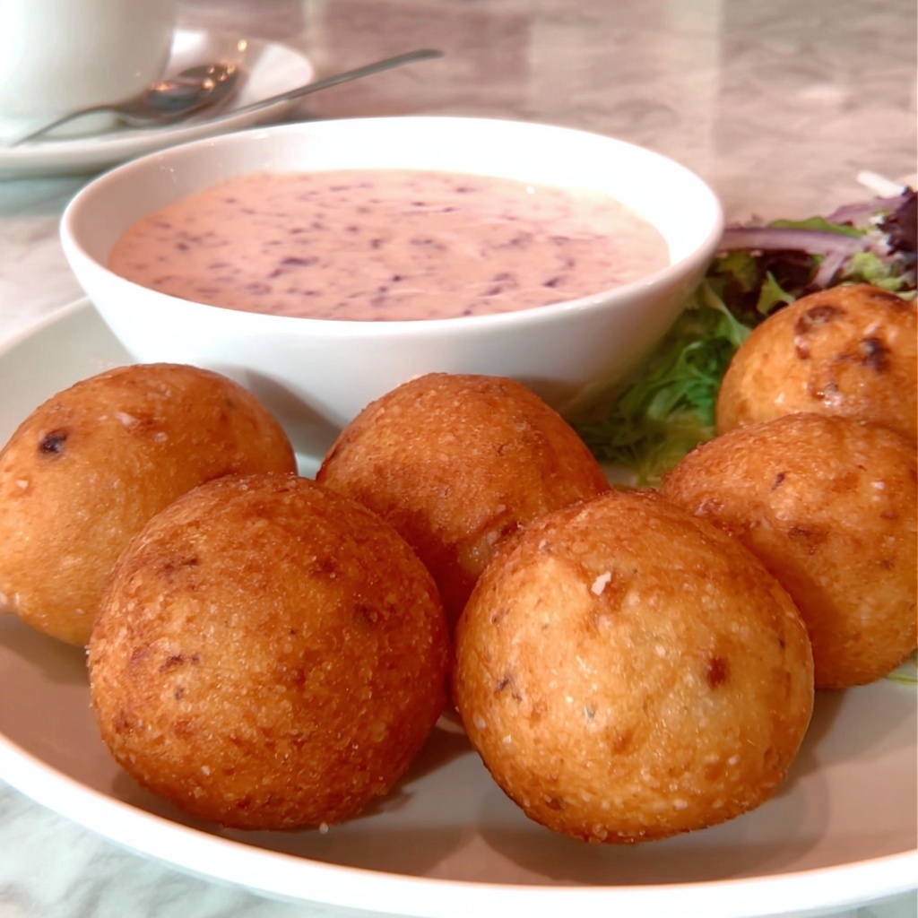 Mashed Potato Croquettes with Cranberry Mayo Recipe - Recipe Image