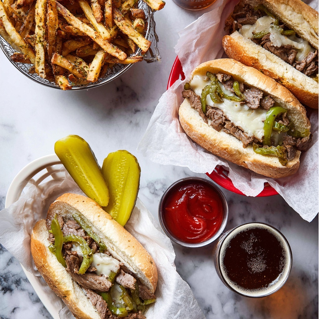 Crockpot Philly CheeseSteaks with Mushrooms, Peppers, and Provolone Recipe - Recipe Image