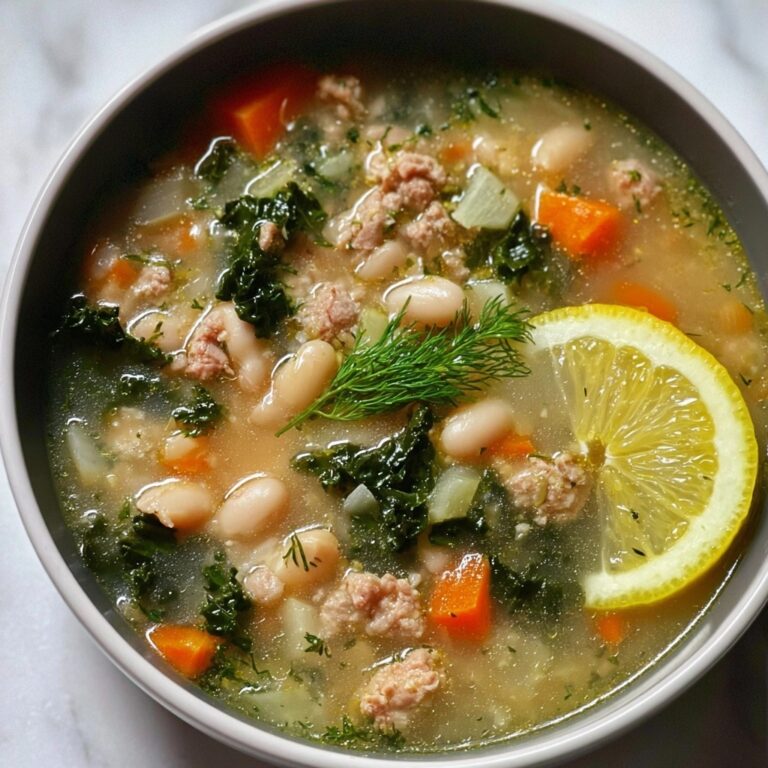 Lemon White Bean Soup with Turkey and Greens Recipe