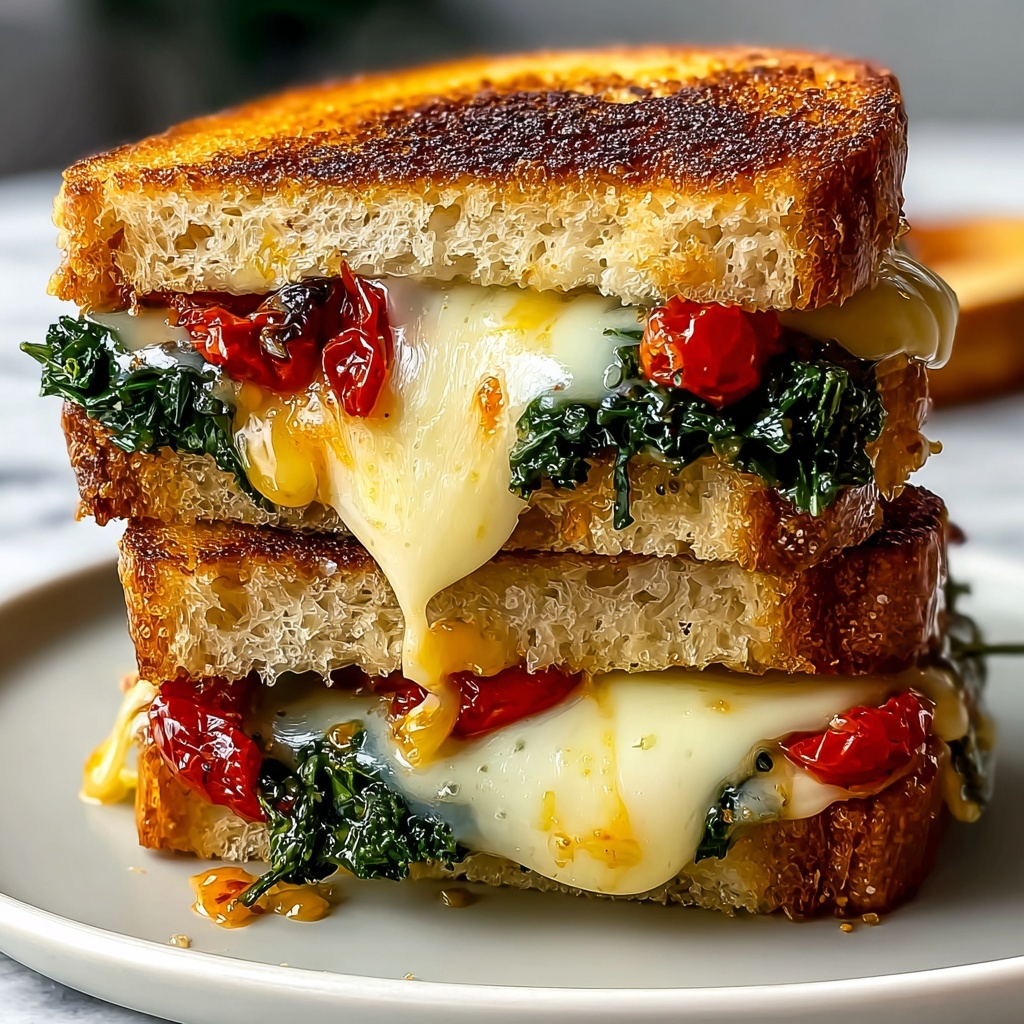 Mediterranean Spinach Grilled Cheese Recipe - Recipe Image